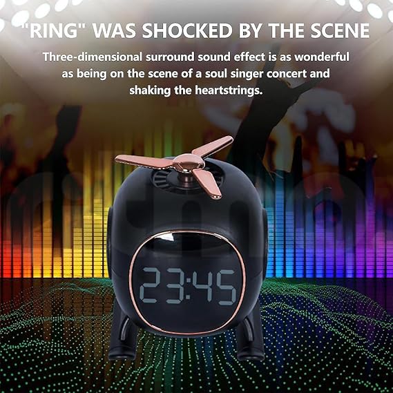 Original product bluetooth alarm clock with three-dimensional surround sound effect for a concert-like experience.