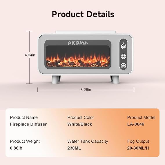 Product details and dimensions of the fireplace aroma diffuser original product available at our trusted store.