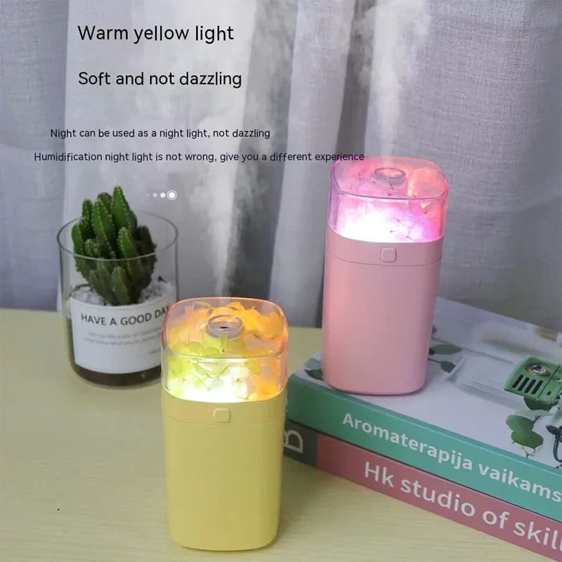 Pink and yellow flower aroma diffuser original product used as a soft night light at our trusted store.
