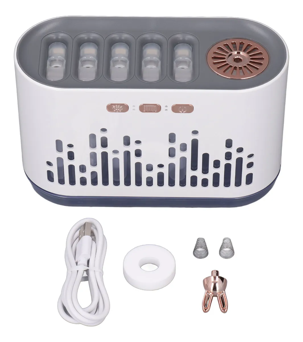 Complete unboxing of the sound wave diffuser original product including USB cable and accessories.