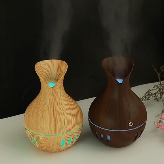 Comparison of light and dark wood grain finishes for the original product wood aroma humidifier available with cash on delivery.