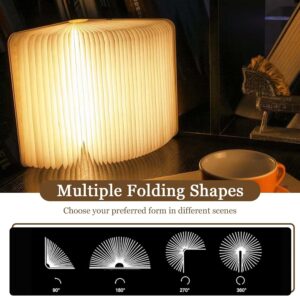 book folding lamp folding wooden book light led book lamp rechargeable wooden book night light
