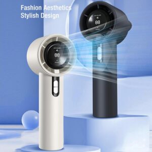 Portable mini fan usb rechargeable with a built-in mobile phone holder clip from a trusted store.